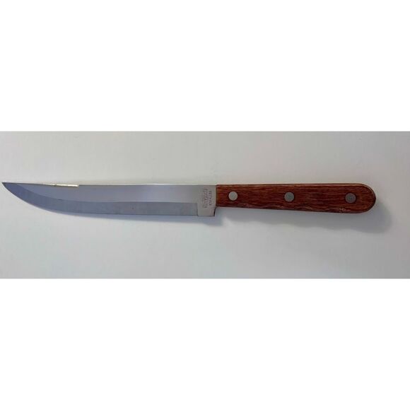 R. S. Stainless Vintage Wood Handle Chef's Knife, Made in Japan - Picture 4 of 11